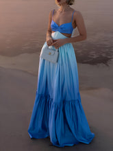 Rückenfreies, langes Camisole-Kleid mit Cut-Outs